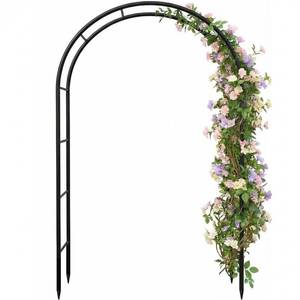 lot 664 image: Galvanized Metal Garden Arbor,7.6ft H x 4.6ft W,Rust-Resistant Heavy-Duty Garden Arch Trellis for Climbing Plants Vines Roses, Ideal for Weddings, Bridal Events, Halloween, Christmas & Outdoor Decor - Retail $22