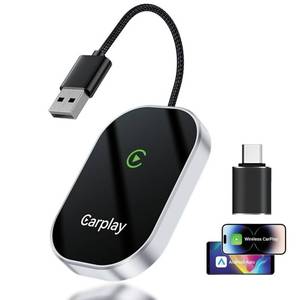 lot 680 image: Wireless Carplay Adapter, 2025 Upgrade Converts Wired to Wireless Adapter for iPhone, Auto Connect Dongle for Apple Car Play, Bluetooth No Delay Control for Cars from 2016 and iOS 10, Silver - Retail $21