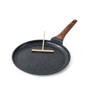 lot 682 image: Kordisen Crepe Pan Nonstick, 12 Inch Dosa Pan with Spreader, Granite Coating Comales Para Tortillas Pancake Pan, Flat Bottom for Stove Top, Induction Compatible, PFOA Free - Retail $29