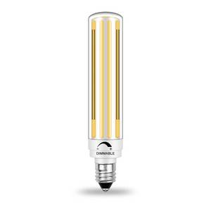 lot 702 image: LFLAMPON E11 LED Bulb 120V, 10W 1300LM Natural White 4000K, 100 W 120W 150W Halogen Equivalent, Dimmable T3 T4 COB Mini Candelabra Base, JDE11 for Chandeliers, Ceiling Fans, Cabinet Lighting - Retail $14