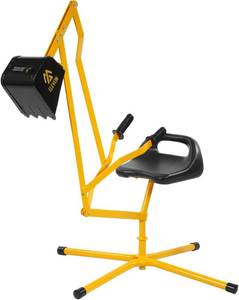 lot 709 image: Elevon Sand Digger Kids Excavator Ride On Toy, Beach Toys Outdoor Sandbox Toy Digger, Steel Excavator Crane Rotates 360 with Stabilizing Base, Sand Toys Backyard Sandbox, Dirt and Snow - Yellow - Retail $40