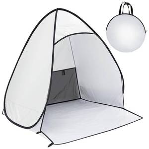 lot 738 image: Windyun Portable Paint Spray Tent Pop up for Painting Small Spray Shelter Foldable Paint Booth with 8 Peg for Airbrush Staining DIY Craft Projects Small to Medium Furniture(Silver) - Retail $23