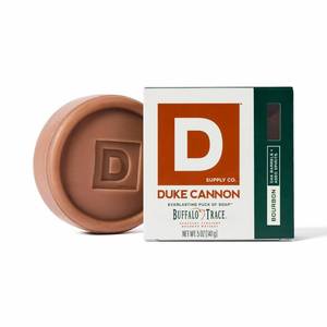 lot 745 image: Duke Cannon Supply Co. Bar Soap Puck - Mens Rounded Bar Soap with Masculine Scents - Disc-Shaped Mens Soap - Hydrating & Deep Cleaning - All Skin Types - Bourbon, 5 oz - Retail $6