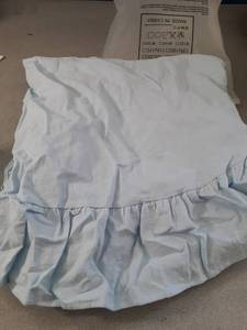 lot 749 image: HAIRUO Cotton Linen Tablecloth Retro Farmhouse Light Blue Washable Tablecloth for Parties Coffee Kitchen Picnic Round Table Cloth (Light Blue,Round, 60) - Retail $30
