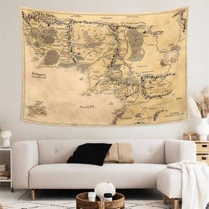 lot 755 image: IMZEUSYEP Middle Retro Earth Map Tapestry Wall Hanging Decorative Wall Tapestries Wall Art Decoration Tapestries Home Decor For Dormitory Living Room 80x60 Inch - Retail $22