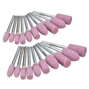lot 762 image: Luo ke 20 Pcs Rotary Grinding Stone Bits, Abrasive Stone Mounted Sharpening Tools with 18 Mandrel Fits Rotary Tool(Head Diameter  4mm  6mm  8mm  10mm  12 mm) - Retail $8