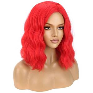 lot 771 image: BERON Red Wigs for Womens Short Curly Wavy Hair Wig Girls Red Colored 14 Shoulder Length Synthetic Costume Cosplay Party Halloween or Daily Use Wigs Wig Cap Included - Retail $22