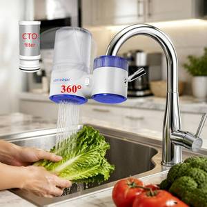 lot 776 image: Vortopt T10-Blue Water Purifier for Faucet, 360° Rotary Faucet Filter - Retail $23