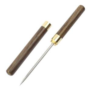 lot 778 image: Stainless Steel Ice Pick, 9 inch Pick Tool with Safety Cover, Non-slip Wooden Handle Pick for Bars, Kitchen, Bartender Breaking Ice (M, Wood Color) - Retail $6
