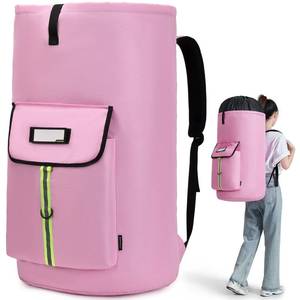 lot 786 image: SUOVOCK laundry bag backpack,extra-large heavy duty laundry bags,laundry backpack for college students,drawstring closure (Light Pink Laundry Bag) - Retail $195