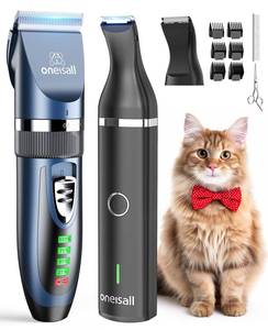 lot 791 image: oneisall Cat Clippers and Paw Trimmer 3 in 1 Cat Grooming Kit,Cat Clippers for Matted Hair,Cordless Kitty Shaver for Matted Long Hair,2 Speed Pet Clippers - Retail $50