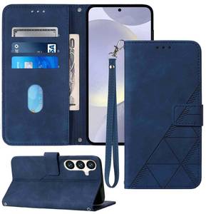 lot 795 image: Moment Dextrad for Samsung Galaxy S24 Case Wallet,Card Holder Slots,Wrist Strap,TPU Interior Protective,Stand PU Leather Folio Flip Cases Cover S24 5G Phone 6.2 Inch (2024) (Blue) - Retail $8