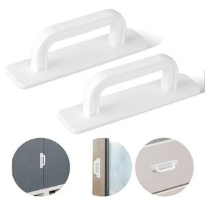 lot 805 image: Aeaocvo 2 Pack Adhesive Cabinet Handles, Stick on Handle, No Drill Cabinet Pulls Peel and Stick, Cabinet Door Handles for Cabinet Closet Glass Sliding Shower Door Handle - Retail $6