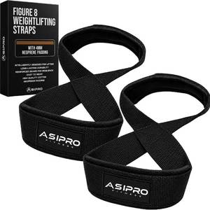 lot 822 image: ASIPRO Figure 8 Lifting Straps Gym Padded for Men & Women Gym Deadlift Straps Weightlifting, Strongman, & Cross Training Heavy Duty Lifting Strap Figure 8 Straps - Retail $10