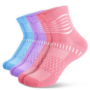 lot 836 image: IRAMY Ankle Compression Socks for Women Men Plantar Fasciitis Relief Cushioned Athletic Running Socks 3 Pairs - Retail $10