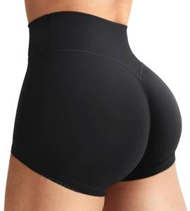 lot 837 image: YEOREO Womens Biker Shorts 2.5 No Front Seam Elysina High Waist Hidden Scrunch Workout Gym Yoga Running Shorts Black S - Retail $25