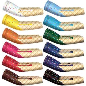 lot 848 image: Newcotte 12 Pairs Arm Sleeves for Kids Compression Football Baseball Arm Sleeve Youth UV Protection Breathable Cooling Sleeve(Soft Colors,8-10 Years,Ice Cream) - Retail $23