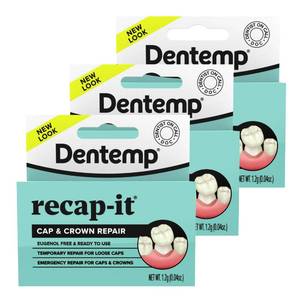 lot 866 image: TWO PACK Dentemp Recap-It Cap and Crown Repair Dental Kit - Fast Acting Formula Dental Cement for Loose Caps (Pack of 2) - Temporary Cement for Crown and Bridge - Retail $16
