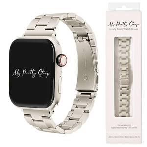 lot 890 image: My Pretty Strap Classic Vogue Band Compatible with Apple WATCH SE Series 9 8 7 6 5 4 3 2 1, 38MM  40MM  41MM, Stainless Steel Metal Starlight for Women - Retail $40