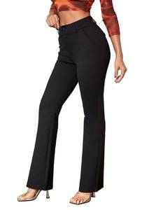 lot 891 image: Benfoly Stretch Wide Leg Dress Pants Women Wrinkle Free Adjustable Waisted Business Work Office Trousers Casual Slacks Black M - Retail $33