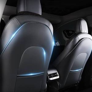 lot 1 image: EVFITUS for Tesla Model Y 3 S X (Juniper & Highland Included) Seat Back Kick Protectors for Kids Kick Mats Leather Back Seat Cover Protect from Mud, Stains, Scratches, Set of 2 for Tesla Accessories - Retail $40