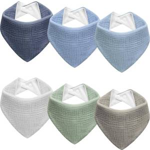 lot 6 image: Kewlife gift Muslin Baby Bibs 6-Pack Baby Drool Bandana Bibs for Baby Girls Boys Infant Newborn Toddler Drooling and Teething - Retail $7