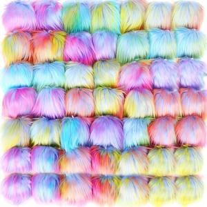 lot 21 image: Tatuo 16 Pcs Faux Fur Pom Poms for Hat 4 Inches Large Fluffy Pom Balls for Craft Knitting Beanie Shoe Scarf Bag Pompom Valentine Keychain Charm Winter DIY Accessory (Colorful) - Retail $14