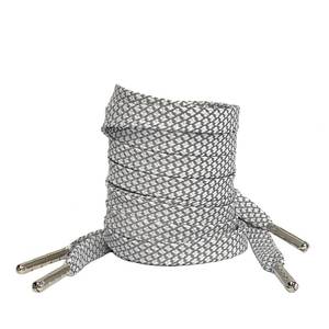 lot 32 image: GxxBxx Iron head Flat shoe laces Reflective for sneakers (White,51inch130cm) - Retail $9