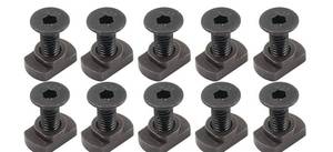 lot 36 image: M4 Mlok T-Nuts & Screws Replacement Sets Steel, for Mlok System Accessory Installation, with Allen Key. (M4-Countersunk Head) - Retail $9