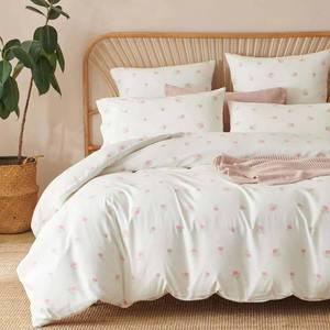 lot 46 image: Bildenly Floral Duvet Cover Set Twin Size Pink Tulip Bedding Set Garden Style Flower Soft Lightweight Microfiber White Comforter Cover for Girls Women with Zipper Closure and 1 Pillowcase