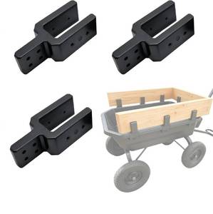lot 51 image: Hxszk Maximum Coverage Garden cart Sidewall Brackets (4 Pack) - One-Piece Molded Nylon, 200LB Capacity Each, Compatible with Gorilla Cart 7 & 12 cuft Models, Black - Retail $58