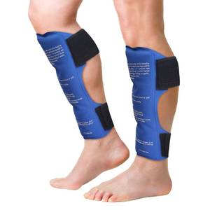lot 55 image: Shin Splint Ice Packs (XL Set of 2) Reusable Hot and Cold Therapy Wrap  Leg or Calf Pain Relief  Advanced Soft Gel Technology  Freezable and Microwavable  Running Injuries & Recovery - Retail $29