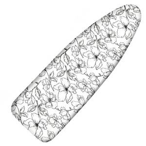 lot 60 image: Ironing Board Cover and Pad, 18x49 Extra Wide Thick Iron Padding, Scorch & Stain Resistant Ironing board cover, Heavy Duty Iron Board Padded with Adjustable Fasteners Elastic Edge, Floral White - Retail $21