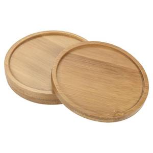 lot 63 image: PATIKIL Plant Pot Saucer, 3 Pack 4.3 Inch OD Bamboo Round Flower Drip Tray for Indoors - Retail $8