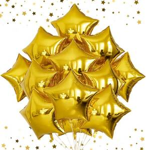 lot 85 image: Adeyoo 20Pcs Gold Star Balloons Foil Balloons,18Inch Large Star Shaped Balloon Mylar Star Helium Balloon for Graduation Birthday Wedding Baby Shower Magical Prom Anniversary Party Decorations - Retail $10