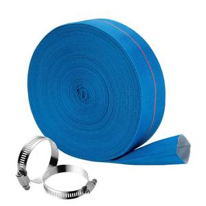 lot 95 image: 3 x 100ft Pool Backwash Hose Heavy Duty PVC Discharge Hose Lay-Flat Water Hose Fleaxible Reinforced Pump Drain Pipe for Water Transfer with 2 Clamps,Burst Resistant,No Leak - Retail $89