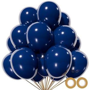 lot 109 image: 110pcs Navy Blue Balloon 12 Inch, Navy Blue Latex Balloon for Birthday Party Baby Shower Wedding(with 2 Ribbons). - Retail $8