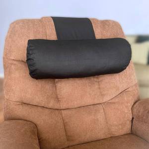 lot 114 image: EOT Wellness Recliner Pillow for Lumbar, Neck, and Cervical Support, Sleep, Couch, Office Chair, Headrest, Weighted, No Velcro Required, (Black) - Retail $35