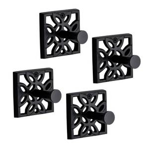 lot 127 image: Autumn Alley Black Bathroom Towel Hook Robe Hook Wall Mounted - Wall Hooks for Towel, Robe, Coat, and Door Hooks for Bathroom Rustproof Modern Unique Style, 4 Pack - Retail $28