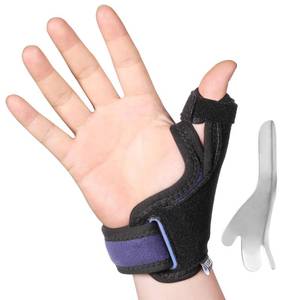 lot 136 image: Velpeau Thumb Wrist Support Brace, CMC Thumb Spica Splint for Arthritis Pain, De Quervains Tenosynovitis, Trigger Thumb, Tendonitis, Sprain, Fits Both Left or Right Hands (Aluminum Insert Version, M) - Retail $19