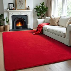 lot 151 image: Andecor Shag Area Rug Fluffy Carpets, 5x7 Red Washable Living Room Bedroom Rugs, Soft Fuzzy Indoor Rugs for Dorm Boys Girls Kids Room Nursery Home Decorations