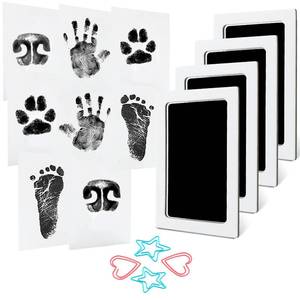 lot 899 image: 3-Pack Baby Inkless Hand and Footprint Kit Paw Nose Print Kit for Dogs Cats Pets Clean Touch Ink Pad for Baby Pets Newborn Keepsake Mess-Free Ink Pad - Retail $9