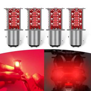 lot 904 image: UGSHY 4 PCS Car 1157 LED Brake Light Bulb, Double Contact BAY15D Running Water  Flashing Two Lighting Modes Bulb, 4014-30SMD Plug and Play Light Bulb Replacement, Universal for Cars Trucks (Red) - Retail $7