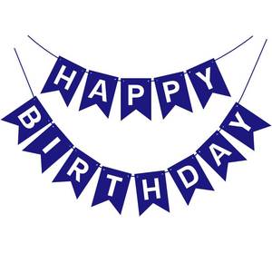 lot 910 image: Pre-Strung Navy Blue Happy Birthday Banner Signs Party Decorations for Women Men Girls Boys - Retail $7