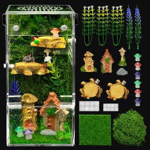 lot 922 image: Clioran Jumping Spider Enclosure Starter Kit,Escape Proof Forest Terrarium - Retail $20
