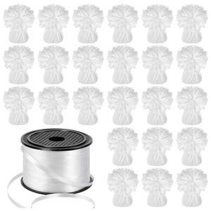 lot 941 image: 24 PCS Balloon Weights Metallic Anchor, Balloon Holder Heavy Weights with 1 Roll White Crimped Ribbon for Balloons Table Party Favor Birthday Decor(White) - Retail $27