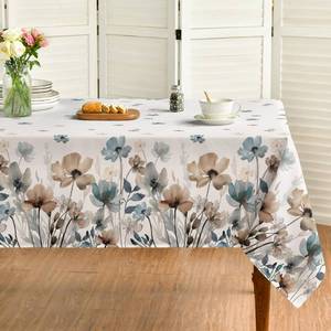 lot 980 image: Horaldaily Vintage Tablecloth 60x84 Inch Rectangular, Watercolor Flowers Washable Seasonal Table Cover for Party Picnic Dinner Decor - Retail $14
