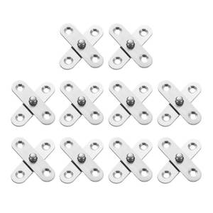 lot 983 image: uxcell 10Pcs 360 Degree Rotating Pivot Hinges, 57 x 16.3mm Stainless Steel Centre Shaft Concealed Hidden Hinge for Home Kitchen Swinging Cabinet Doors, Silver - Retail $15
