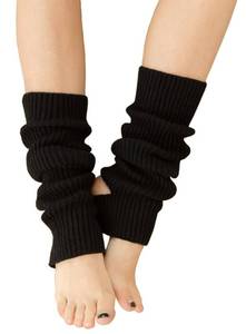 lot 998 image: CHUNG Women Stirrup Leg Warmers Knitted Ribbed Stretchy Ankle Leg Socks for Girls Dance Yoga Ballet Sports Workout Party,Black - Retail $10