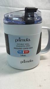 lot 21 image: Brand new Primula Double Wall Stainless Steel Insulated Coffee Mug 14oz